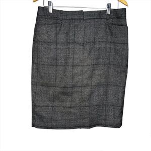 Size 8 Calvin Klein Grey Plaid Pencil Skirt